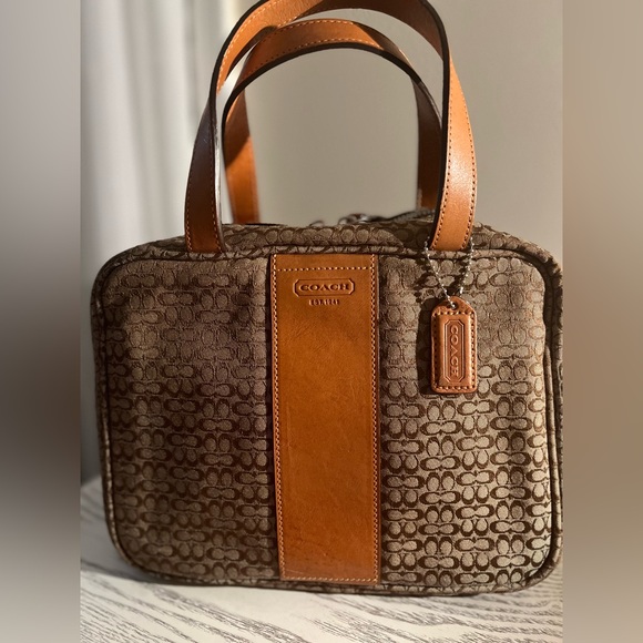 Coach Handbags - Coach Signature Brown and Tan cosmetic bag